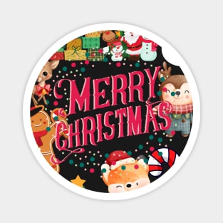 Ugly Christmas Tshirt - Merry Christmas - A Collage of Christmas Images Magnet